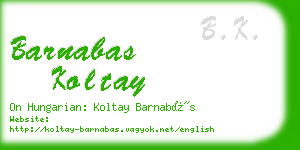 barnabas koltay business card